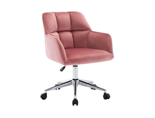 Chaise de bureau en velours velours or rose
