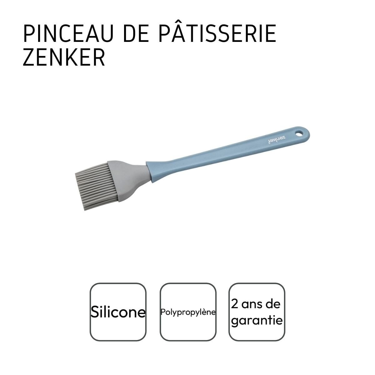 Pinceau à pâtisserie en silicone gris et bleu Zenker Sweet Sensation ref.  43921