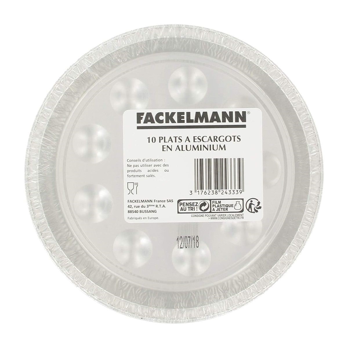 Lot de 10 plats à escargots en aluminium fackelmann ref.2433350 FACKELMANN