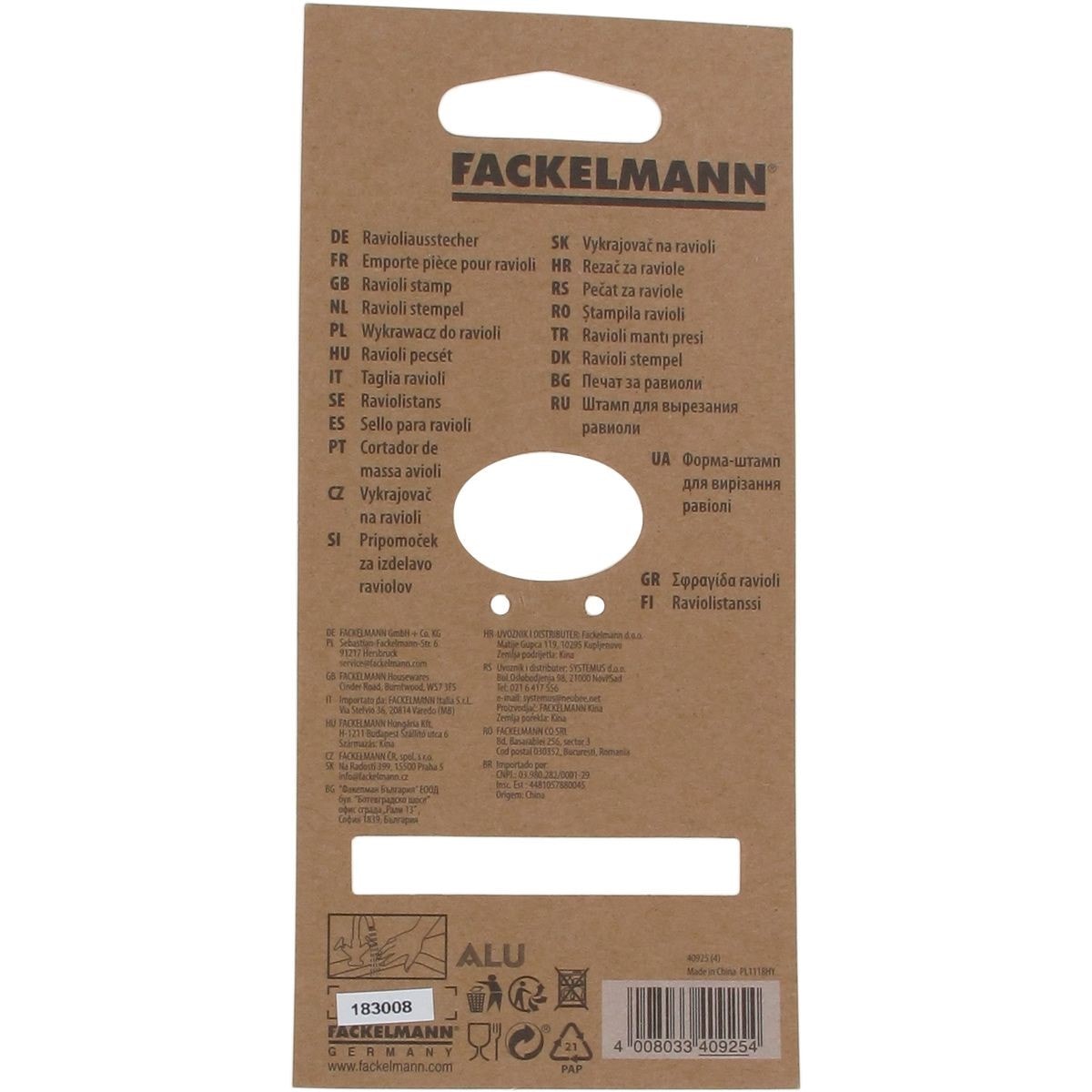 Emporte-pièce pour ravioli rond 5,5 cm Fackelmann 40925 au meilleur prix