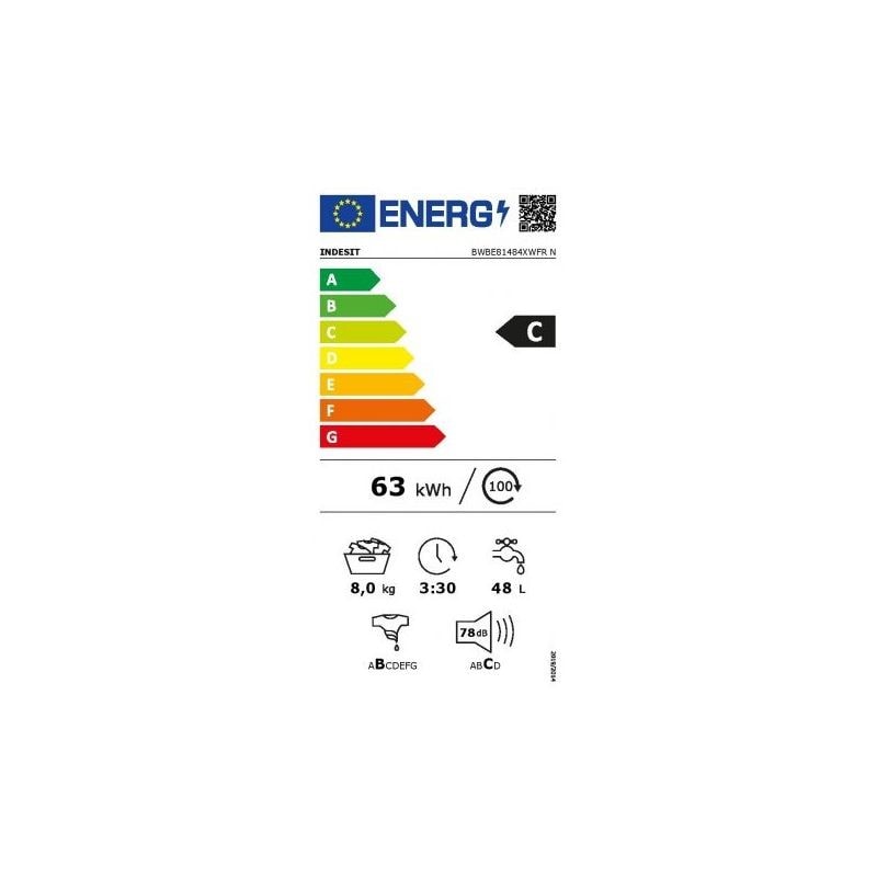 PACK INDESIT Lave-linge frontal 8kg 1400trs/min + Sèche-linge Pompe à  chaleur 9kg Tambour 120L 15 programmes