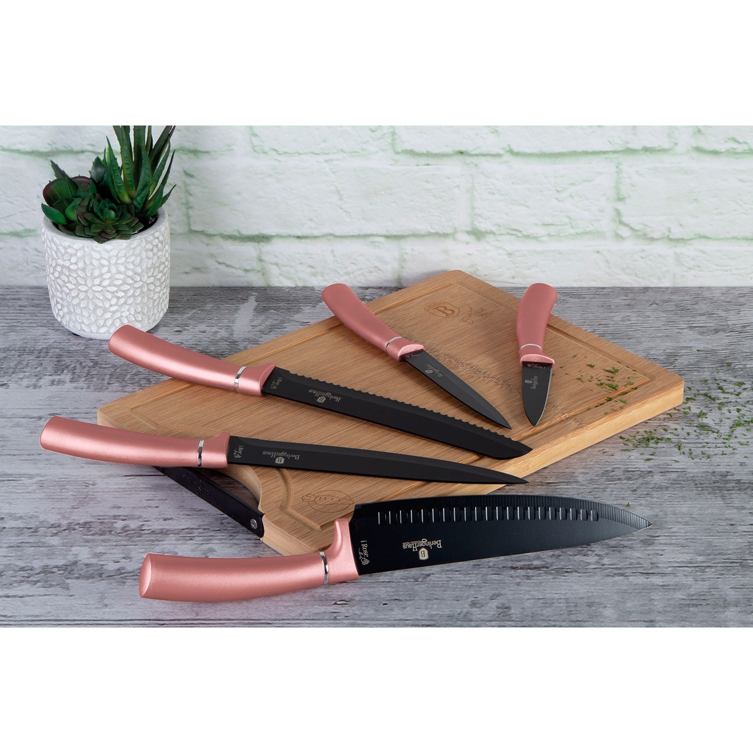 Set De 5 Couteaux De Cuisine Berlinger Haus – Acier Inox – Rose – Modèle I-Rose – Neuf