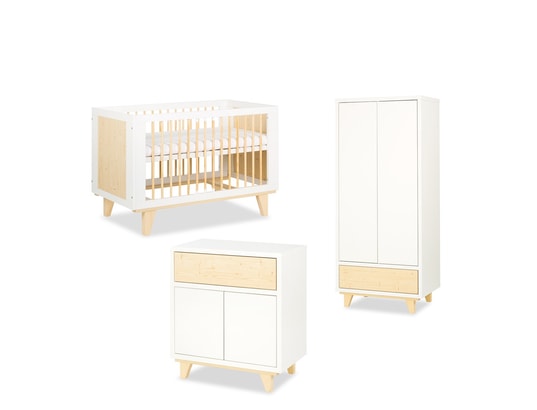 Chambre complète lit bébé 60x120 - commode - armoire 2 portes LittleSky by  Klups Lydia - Blanc : : Bébé et Puériculture