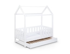 Lit cabane 140x200 barrière et sommier inclus pieds 1 cm Tanguy - Bois -  Lits cabanes/Lit cabane - tendresse de bébé