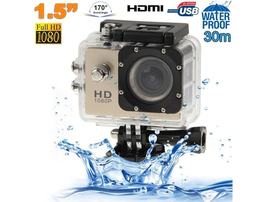 Camera embarquée sport lcd caisson étanche waterproof 12 mp full hd 1080p  or - yonis YONIS Pas Cher 