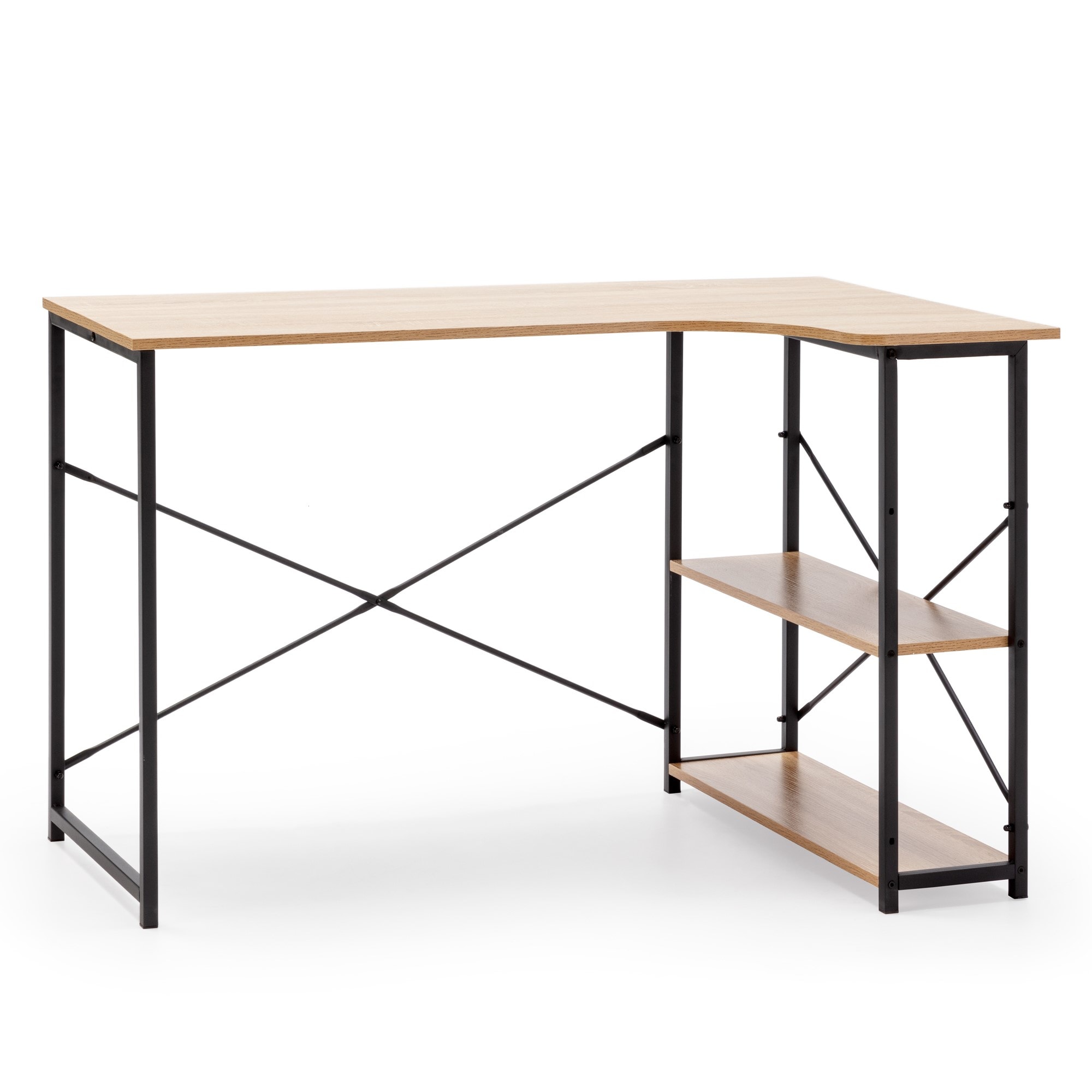 Table en bois et métal noir - Bureau style industriel - Largeur 120cm