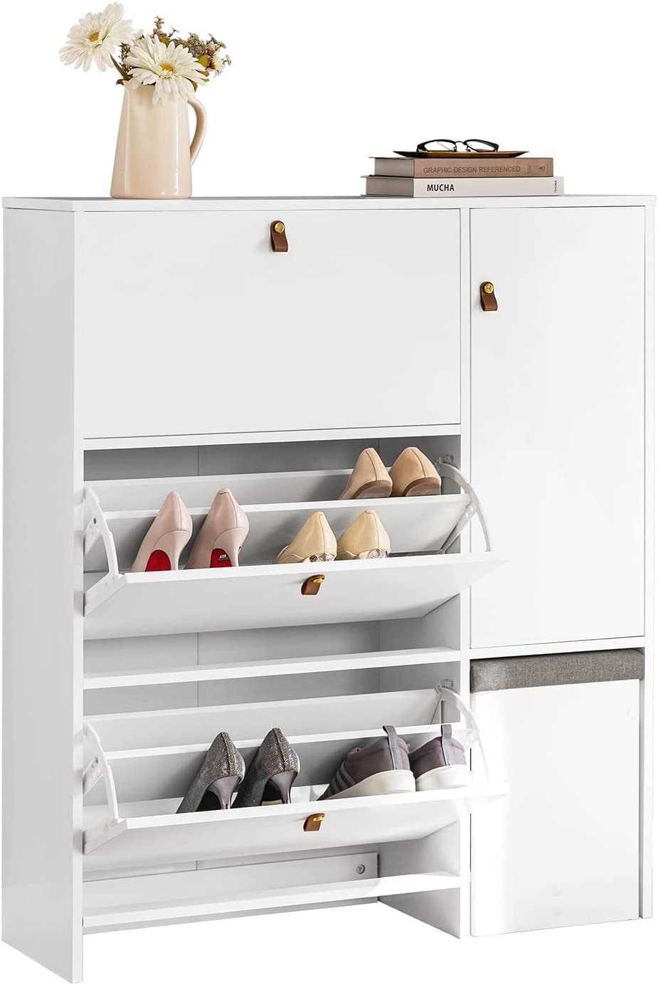 Sobuy fsr107w meuble de rangement à chaussures armoire à chaussures