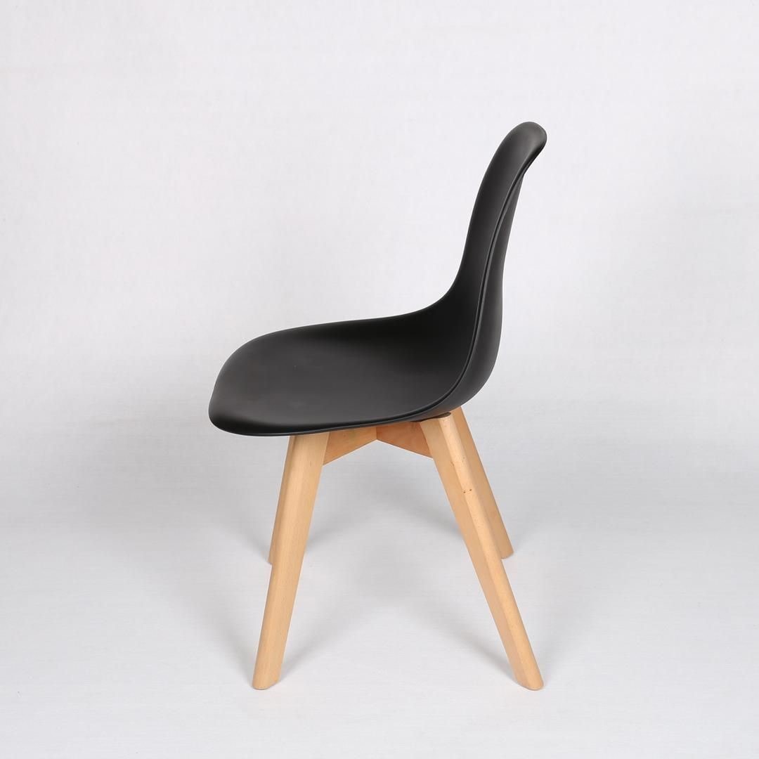 KOSMI - Lot de 4 chaises scandinaves, coque en résine blanche et grise