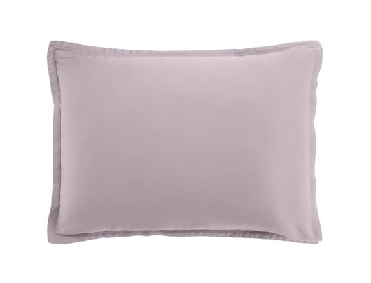 Taie D'Oreiller 50x70 Cm Percale De Coton Rose - Douceur D'Intérieur, Volant Plat Élégant Et Respirant