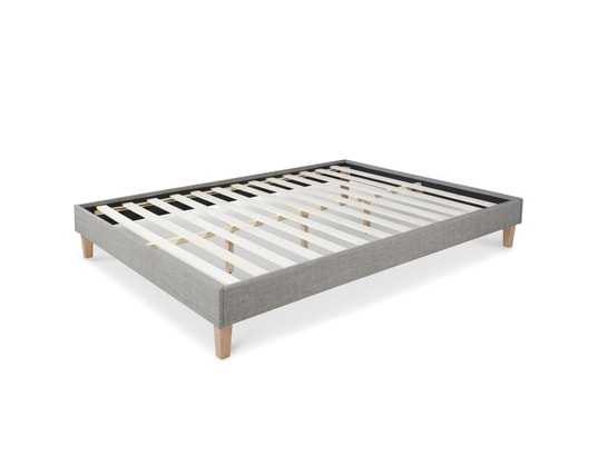 Lit coffre 180x200 cm Chêne/Gris - TYNIEC - Industriel - Loft - Avec