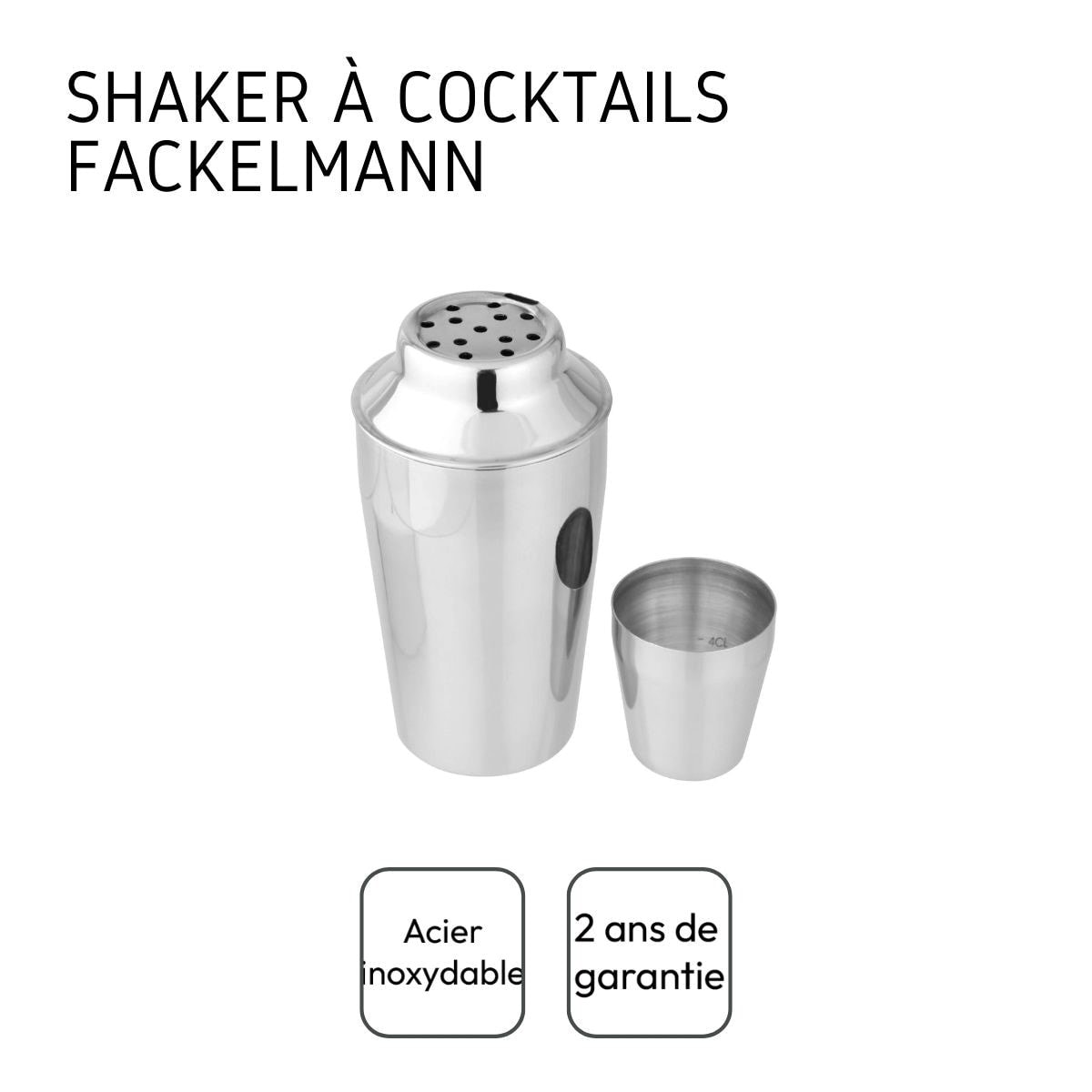 Shaker à cocktails en inox 400 ml fackelmann bar concept ref.49500