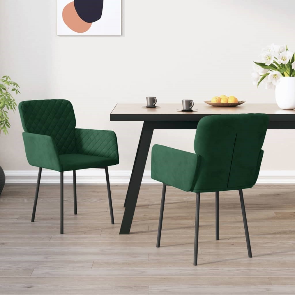 Vidaxl chaises de salle à manger 6 pcs vert velours VIDAXL