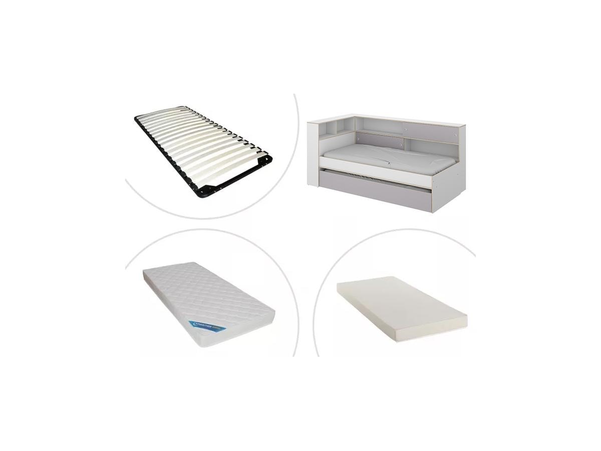 Lit Gigogne 90x200 Avec Tiroir De Rangement - Tissu Lin Vert - Convertible Canapé/lit - Roulettes Incluses