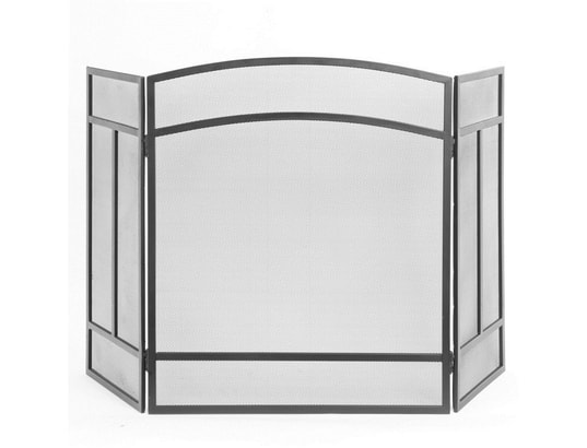 Pare feu en acier noir spécial poêle XXL 3 volets H.74xL.120cm GIL LE