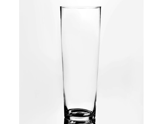 Vase haut en verre transparent forme conique 17x45cm PURE AMADEUS