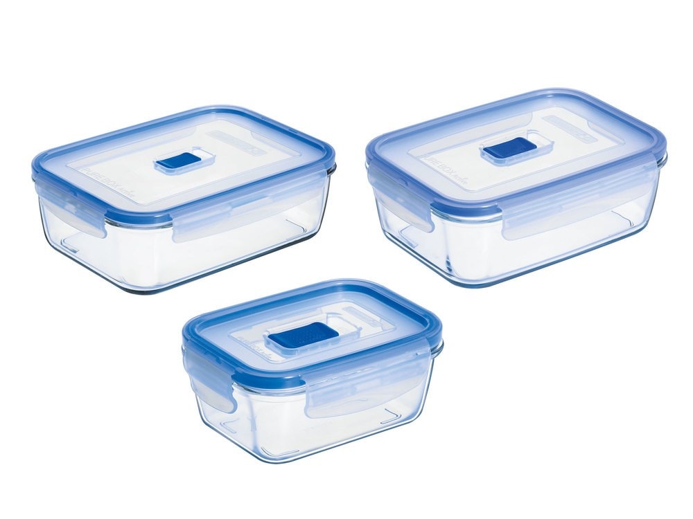 Set de 3 Boîtes rectangulaires Pure box - Luminarc - Transparent - Verre -  Ustensile de cuisine - Achat & prix