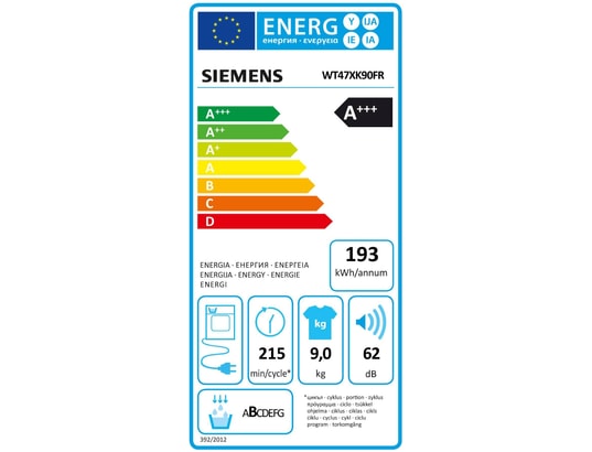 Acheter Sèche-Linge a Condensation Siemens 9kg WT47XMHOEUen Israel