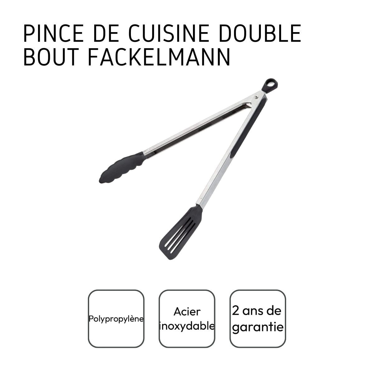 Pince de cuisine multifonction tout inox Fackelmann