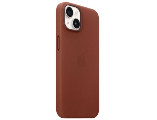 Coque iPhone APPLE Coque cuir MagSafe iPhone 14 - Marron Pas Cher 
