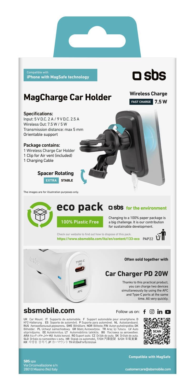 Support voiture compatible avec chargeur Magsafe- SBS - SBS