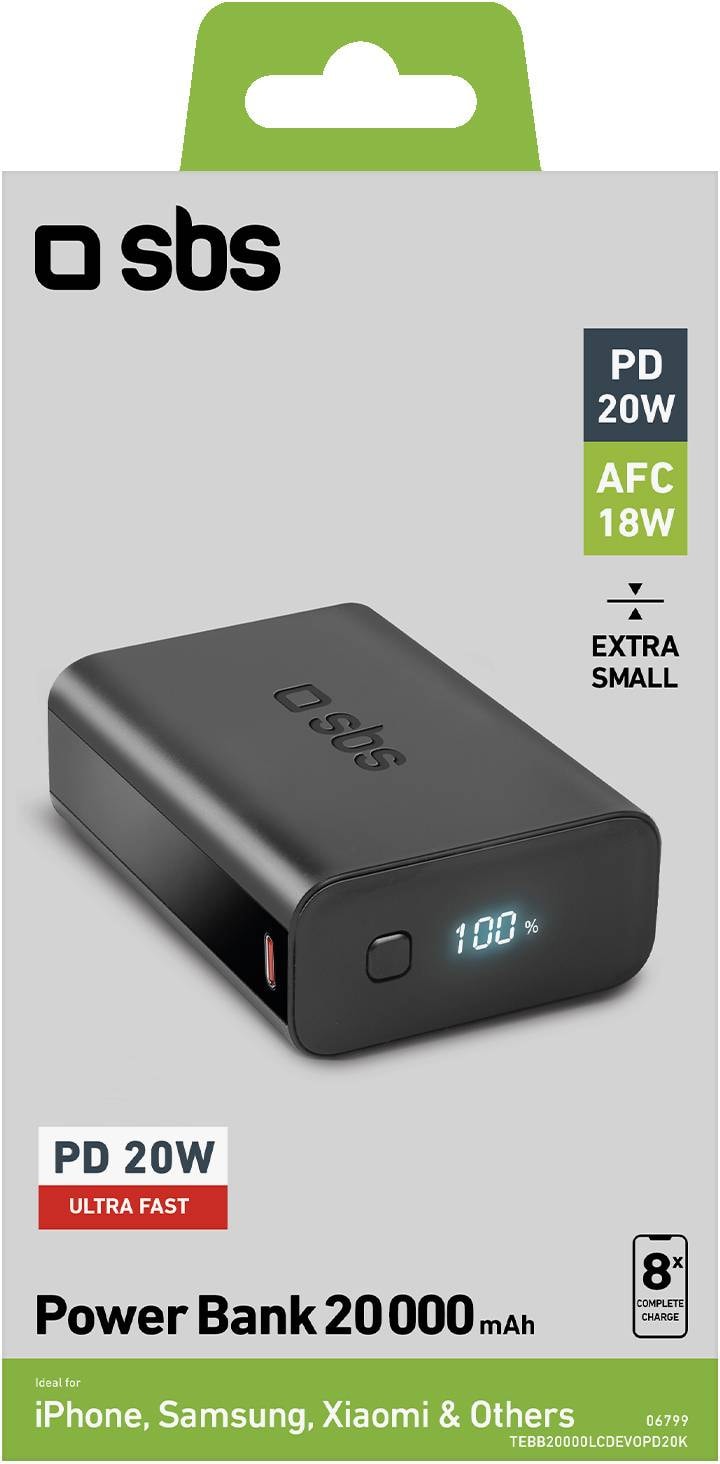 Batterie externe fast charge de 20000 mAh 2 USB- SBS - Coque et étui  téléphone mobile - Achat & prix