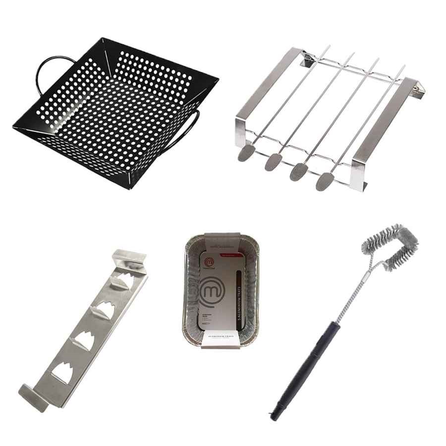Tablier De Barbecue Set 'Halifax' 5 Pièces Noir - Set D'ustensiles De
