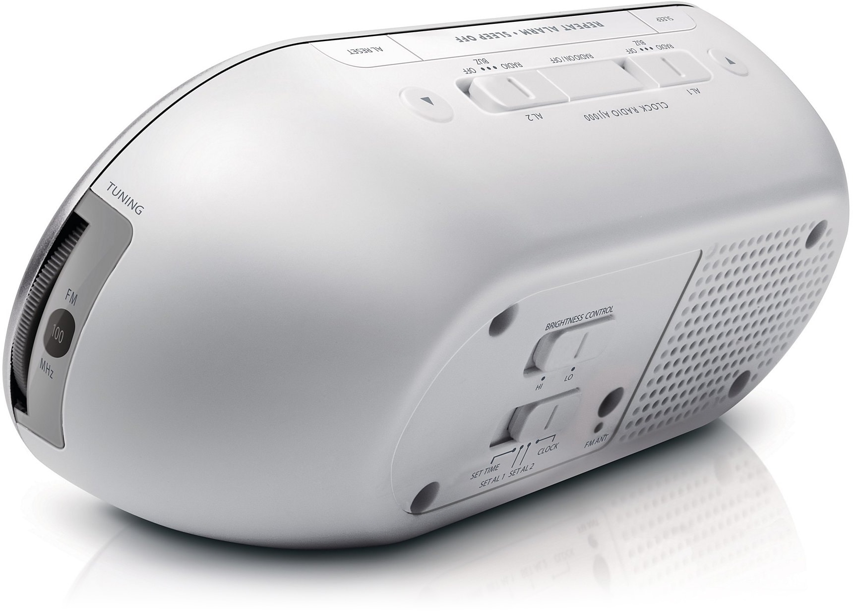 Philips Radio-réveil Design Miroir avec Tuner FM, Affichage Digital avec  Double Alarme, Mise en Veille programmable et répétition de l'alarme