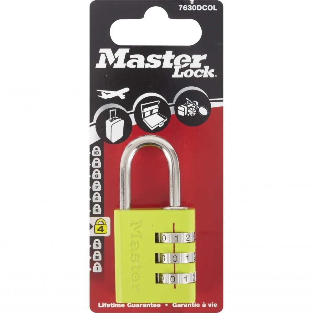 Cadenas jaune - Combinaison 3 chiffres - Aluminium