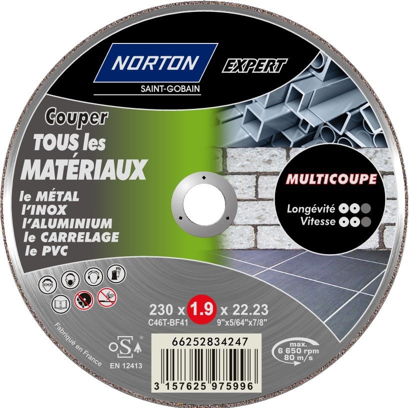 Norton Disque diamant courant segmenté pour brique NORTON, Diam.230 mm pas  cher 