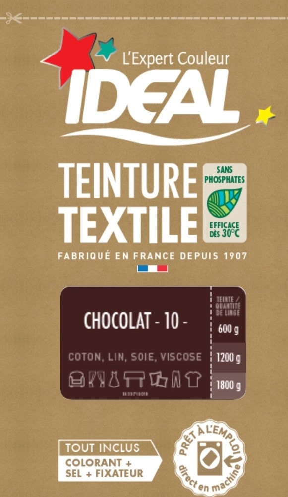 Teinture Textile Ideal Chocolat 0.35 Kilogramme à Prix Carrefour