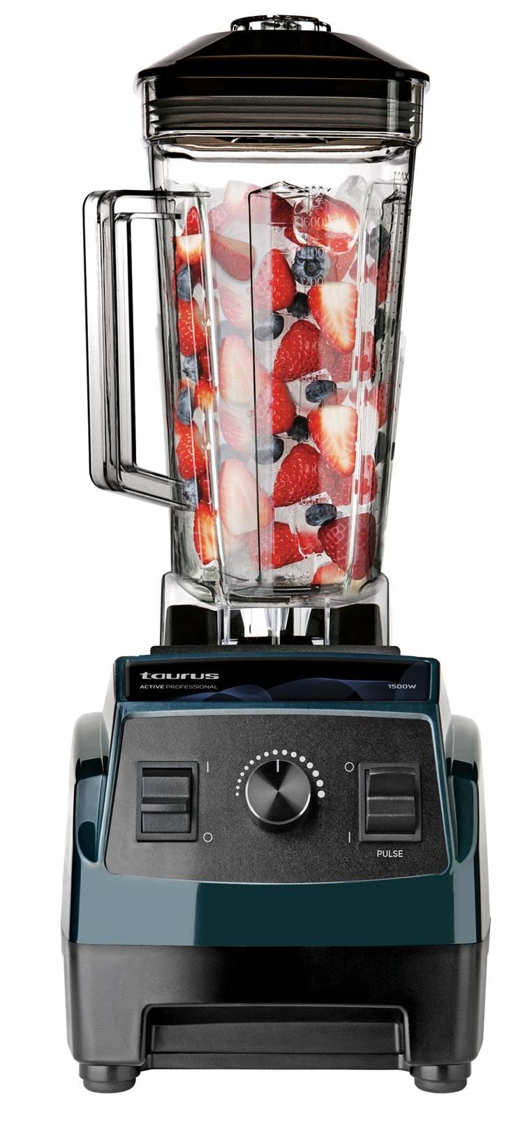 Taurus Active Professional 1500 - Blender mixeur 1500W, bol en tritane 2L  (sans BPA), vitesse variable + Pulse, poussoir, 6 lames en acier  inoxydable