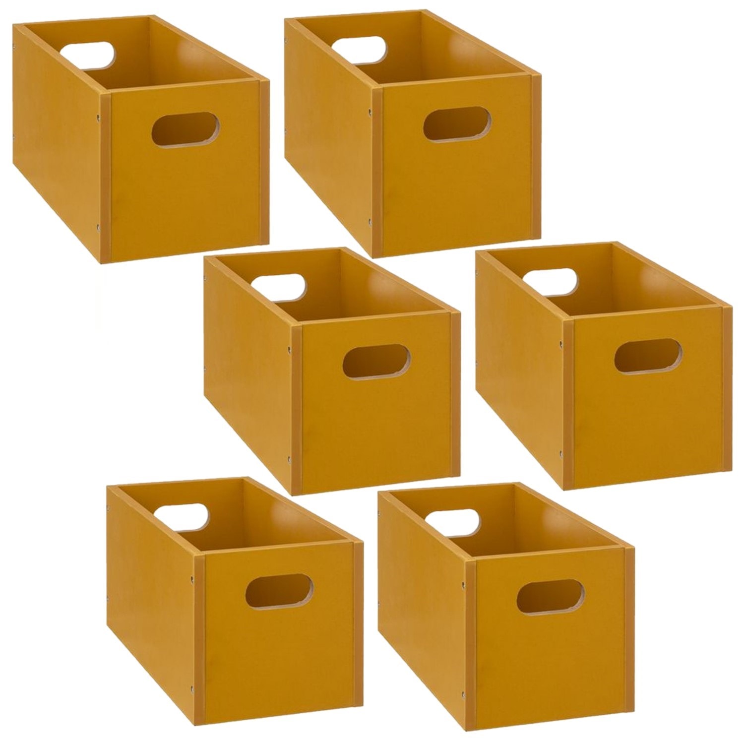 Lot de 6 boîtes de rangement rectangulaire en mdf Toilinux