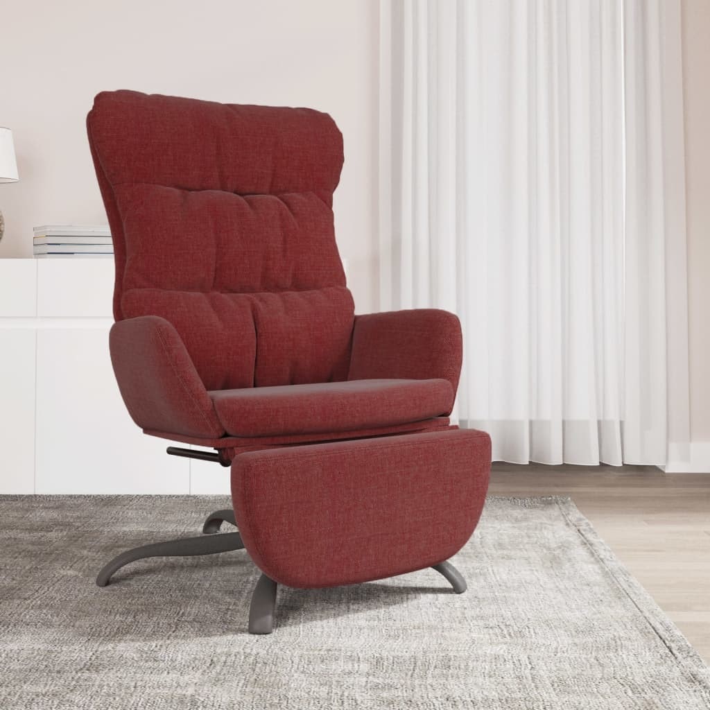 vidaXL Chaise de bureau inclinable avec repose-pied Rouge