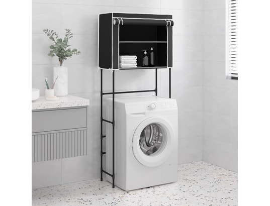 Vidaxl support de rangement 2 niveaux sur la machine à laver noir