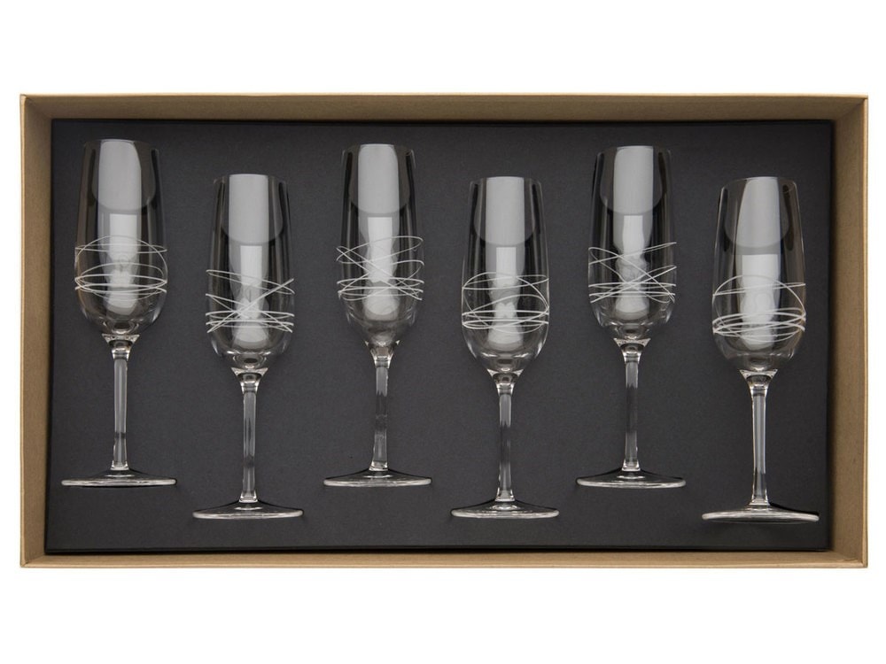 Flûte à champagne en cristallin taillé transparent 20 cl Coffret de 6 GALATEE GUY DEGRENNE