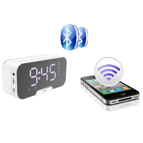 Radio-réveil design HP Bluetooth Blanc Heliclock - Inovalley