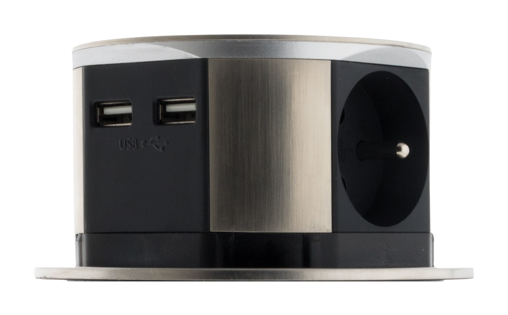 Multiprise encastrable compacte 2 prises + USB