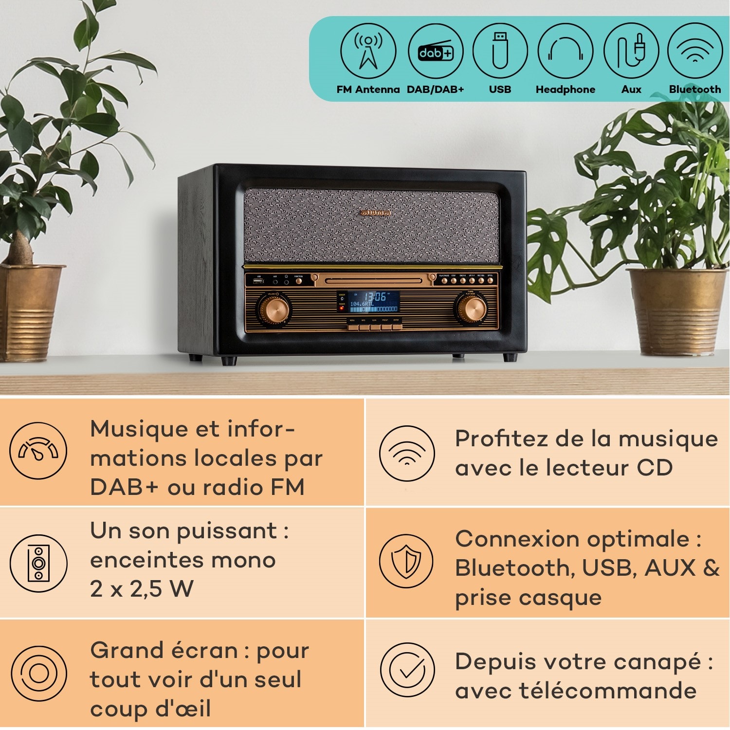 Chaîne hifi auna belle epoque 1906 dab/fm mp3 bluetooth — free download