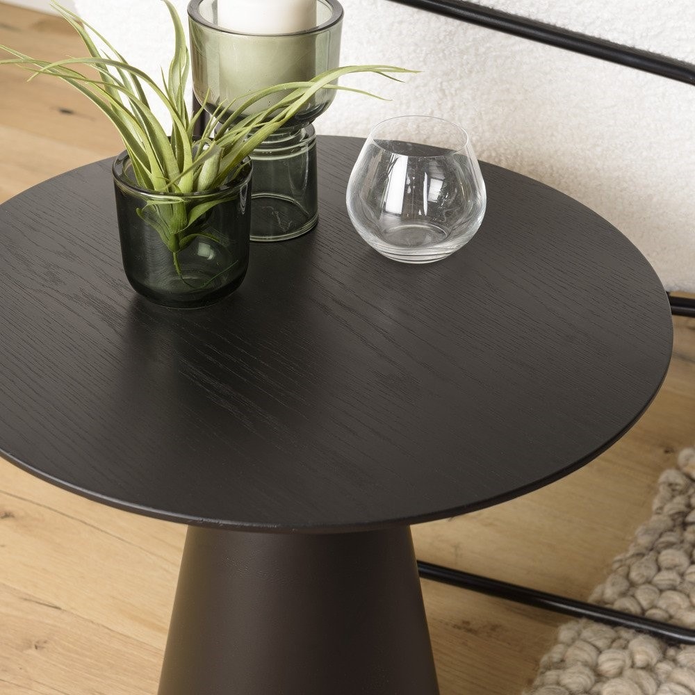 Table d'appoint ronde noire dila 50 cm / pieds conique INSIDE75