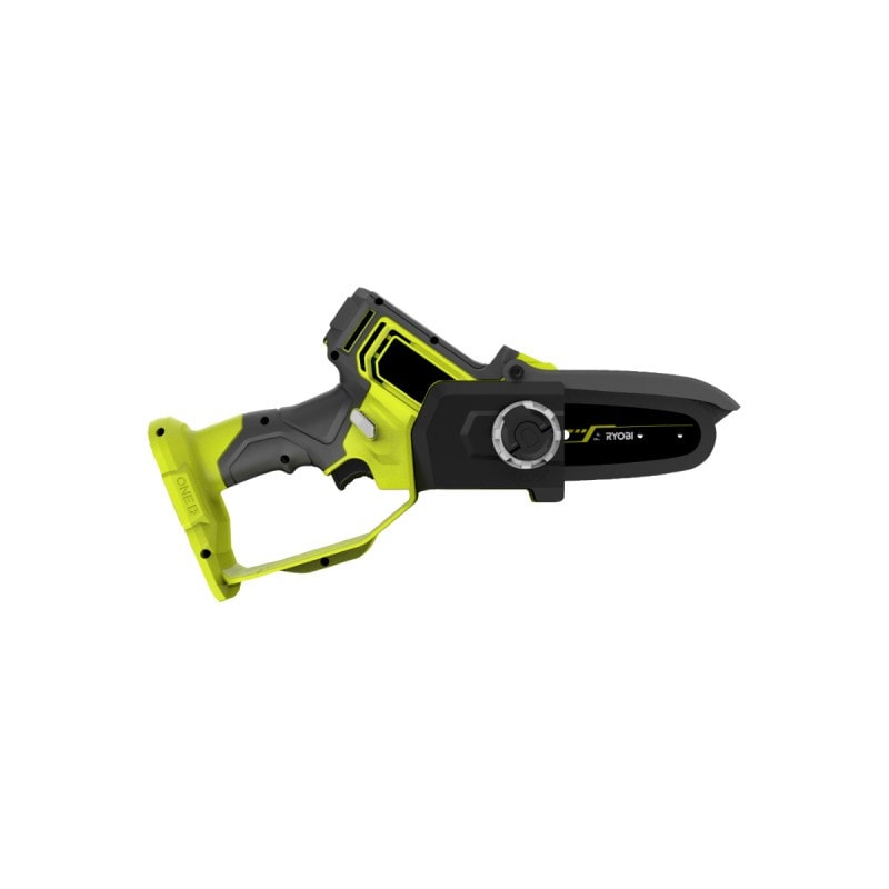 Élagueur à Main RYOBI 18V Brushless - Guide 10cm - 6 M/s - Tendeur Sans Outil - Livré Avec 2ème Chaîne