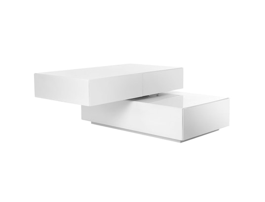 Table Basse Design Pivotante 4 Tiroirs Blanc Elea Miliboo 23957 Pas Cher Ubaldi Com