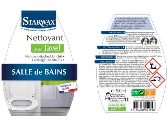 Starwax Nettoyant javel STARWAX 0.5 l pas cher 
