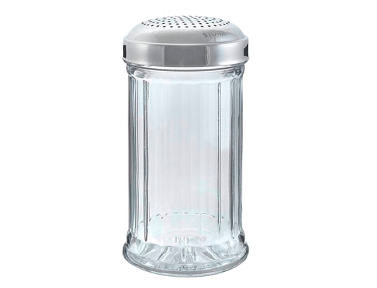 Saupoudreuse à parmesan et sucre glace en verre