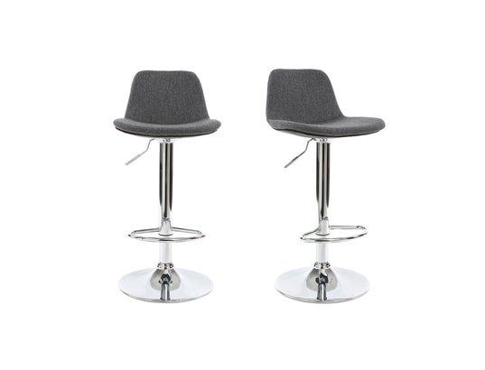 Tabouret De Bar Design Tissu Gris Foncé Lot De 2 Zack