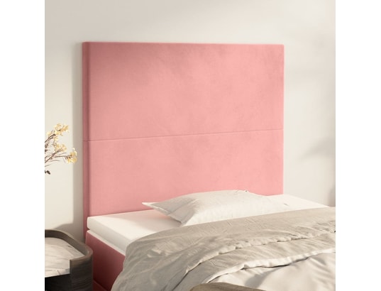 Tête de lit pas cher en tissu rose 140 cm pour chambre adulte