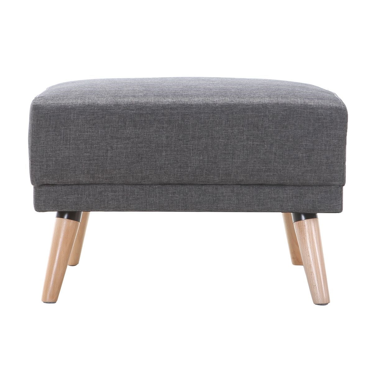 Pouf / repose pieds tissu gris foncé ULLA MILIBOO