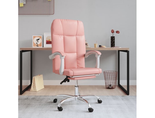 Vidaxl fauteuil inclinable de bureau rose similicuir VIDAXL Pas