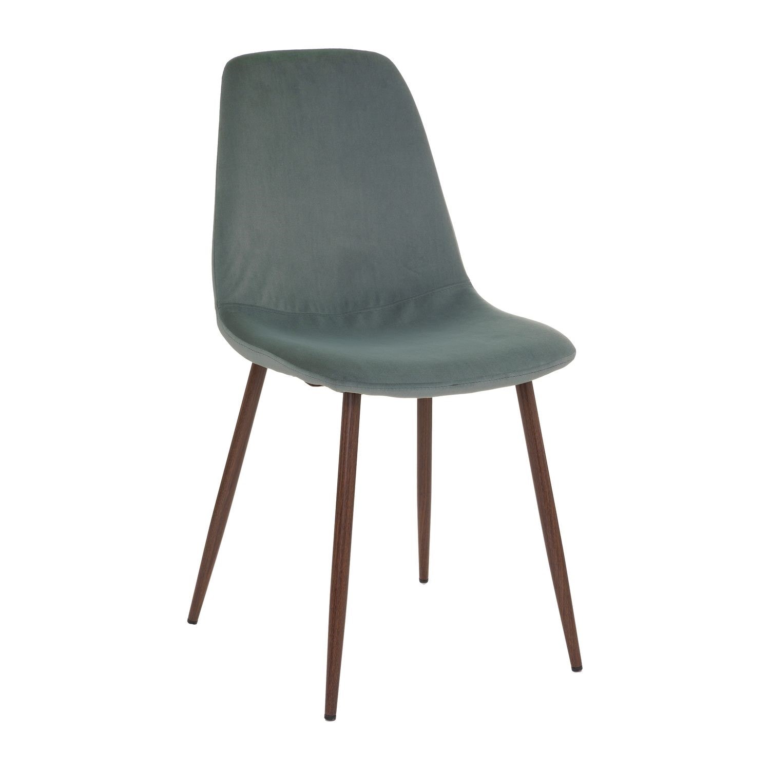 Lot de 4 chaises de salle à manger effet velours et métal vert