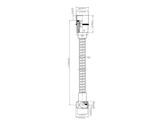 ROUSSEAU Flexible de douche inox double agrafage extensible 1.5-2.0m