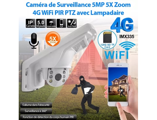 Camera de surveillance exterieur sans fil wifi bidirectionnelle